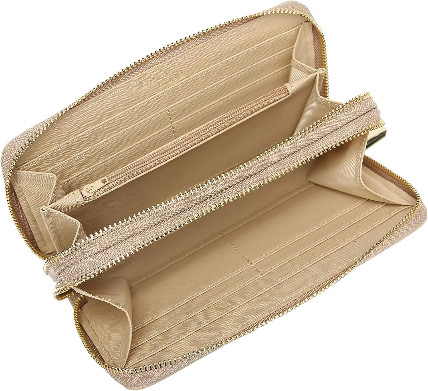 Daisy Rose Dual Zipper Phone Clutch and Wallet for Women - RFID Blocking, PU Vegan Leather Multi-Card Organizer