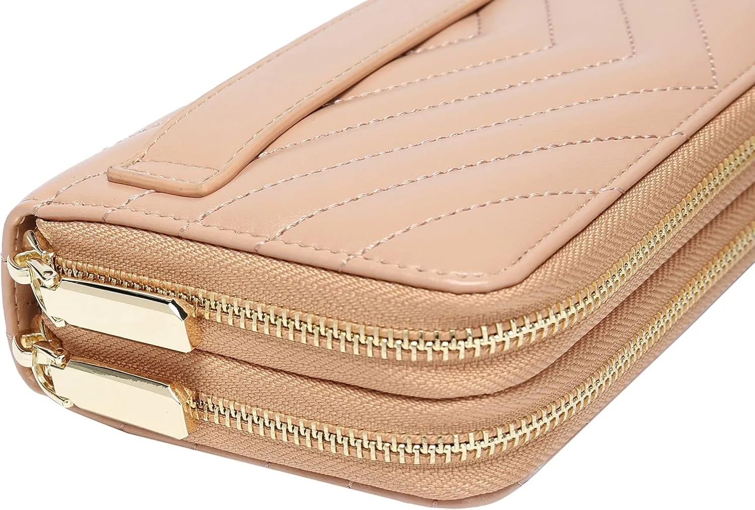 Daisy Rose Dual Zipper Phone Clutch and Wallet for Women - RFID Blocking, PU Vegan Leather Multi-Card Organizer