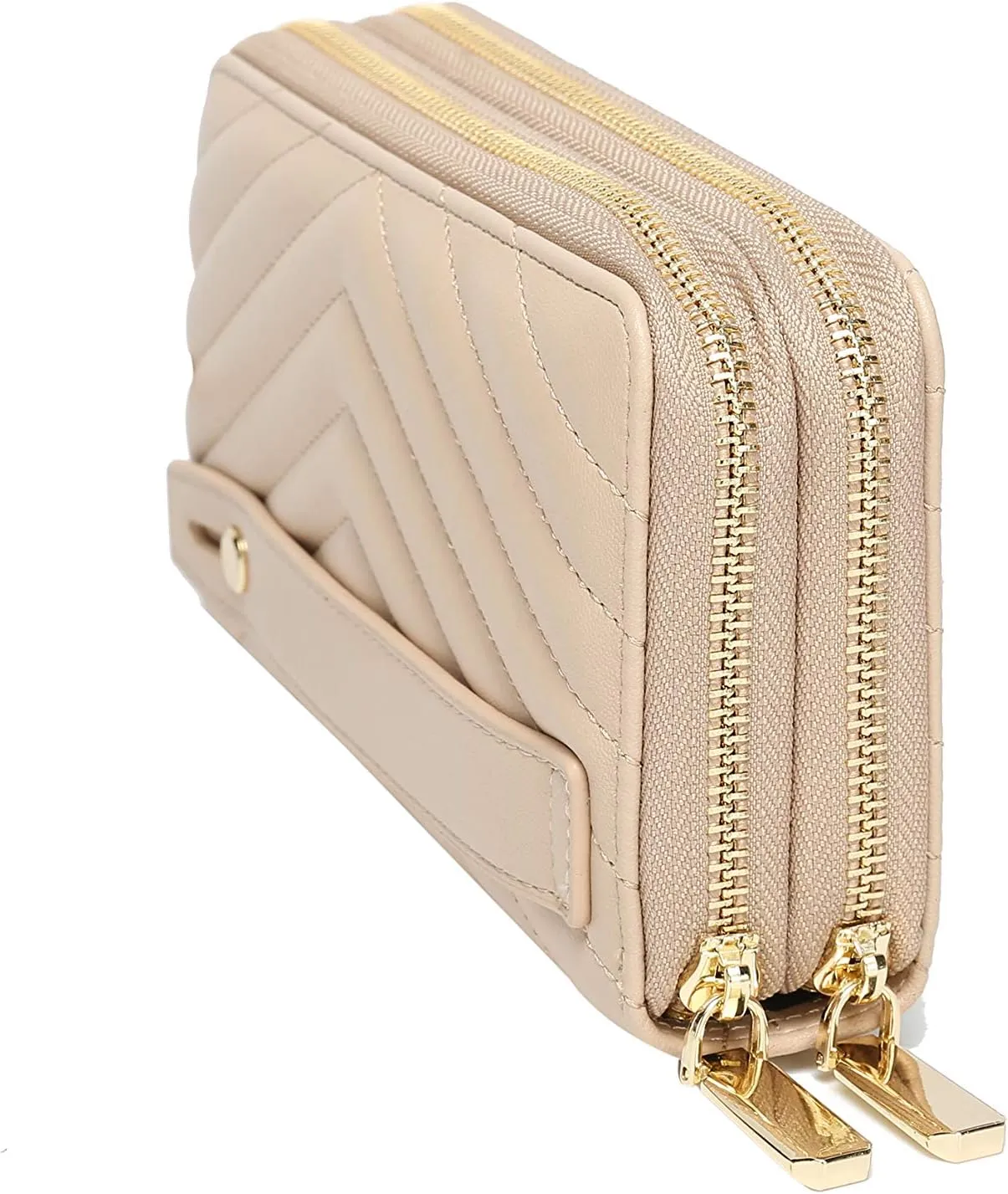 Daisy Rose Dual Zipper Phone Clutch and Wallet for Women - RFID Blocking, PU Vegan Leather Multi-Card Organizer