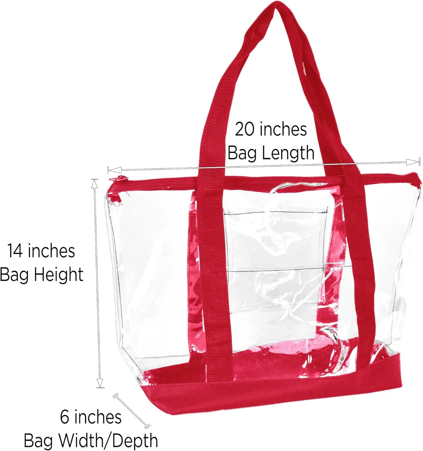 DALIX Clear Shopping Bag Security Work Tote Shoulder Bag Womens Handbag