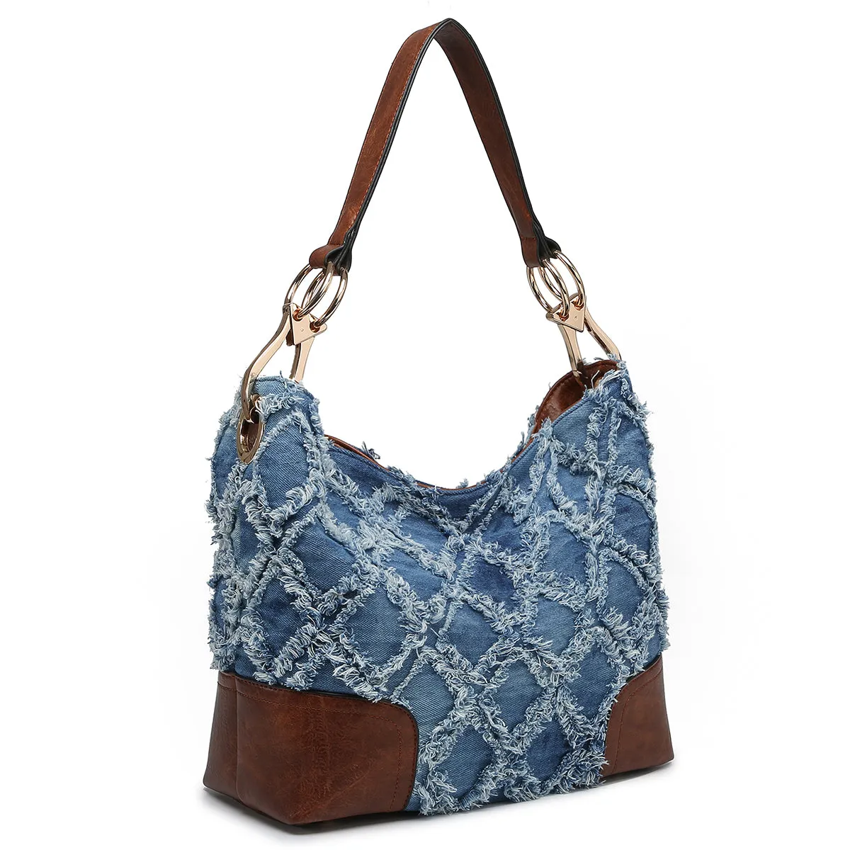Dasein Classic Corner Patched Hobo Bag