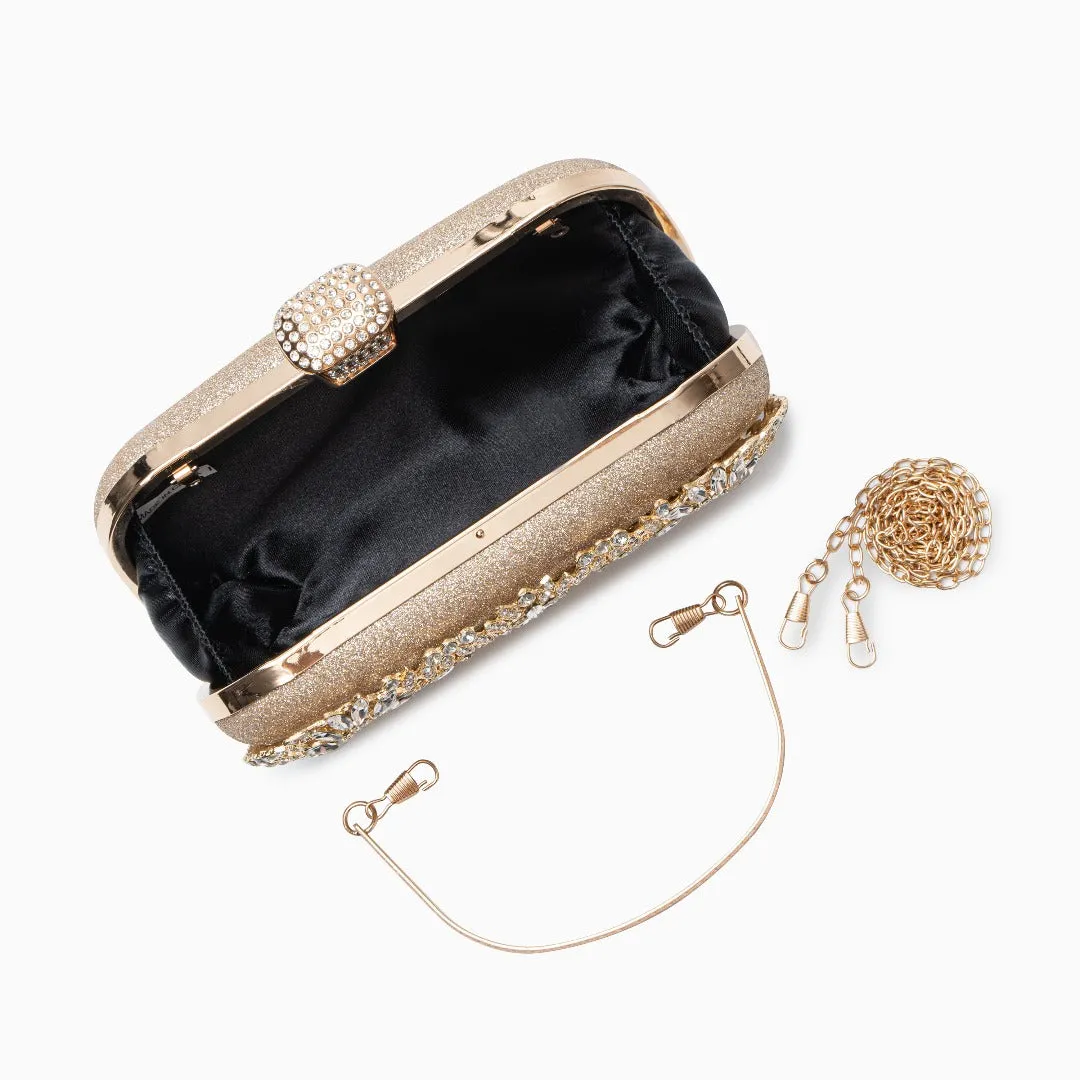 Dazzling Flower Crystal Evening Clutch Bag