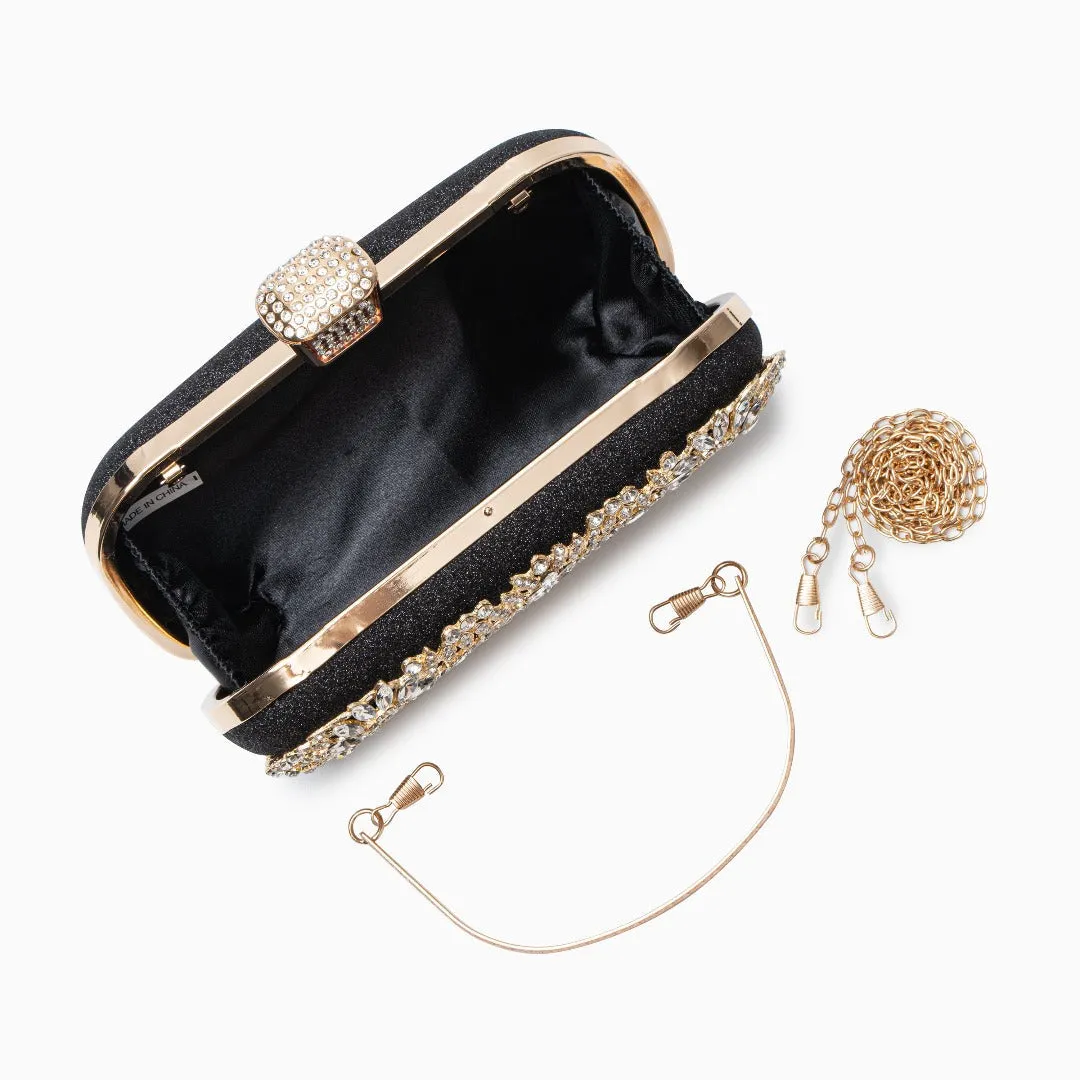 Dazzling Flower Crystal Evening Clutch Bag