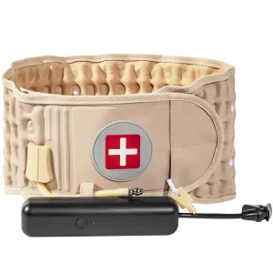 Decompression Back Belt with Electric Inflatable Pump -Lumbar Support Belt for Lower Back Pain Relief, Air Traction Device Fits Waist Size 29-49 Inches (Beige)