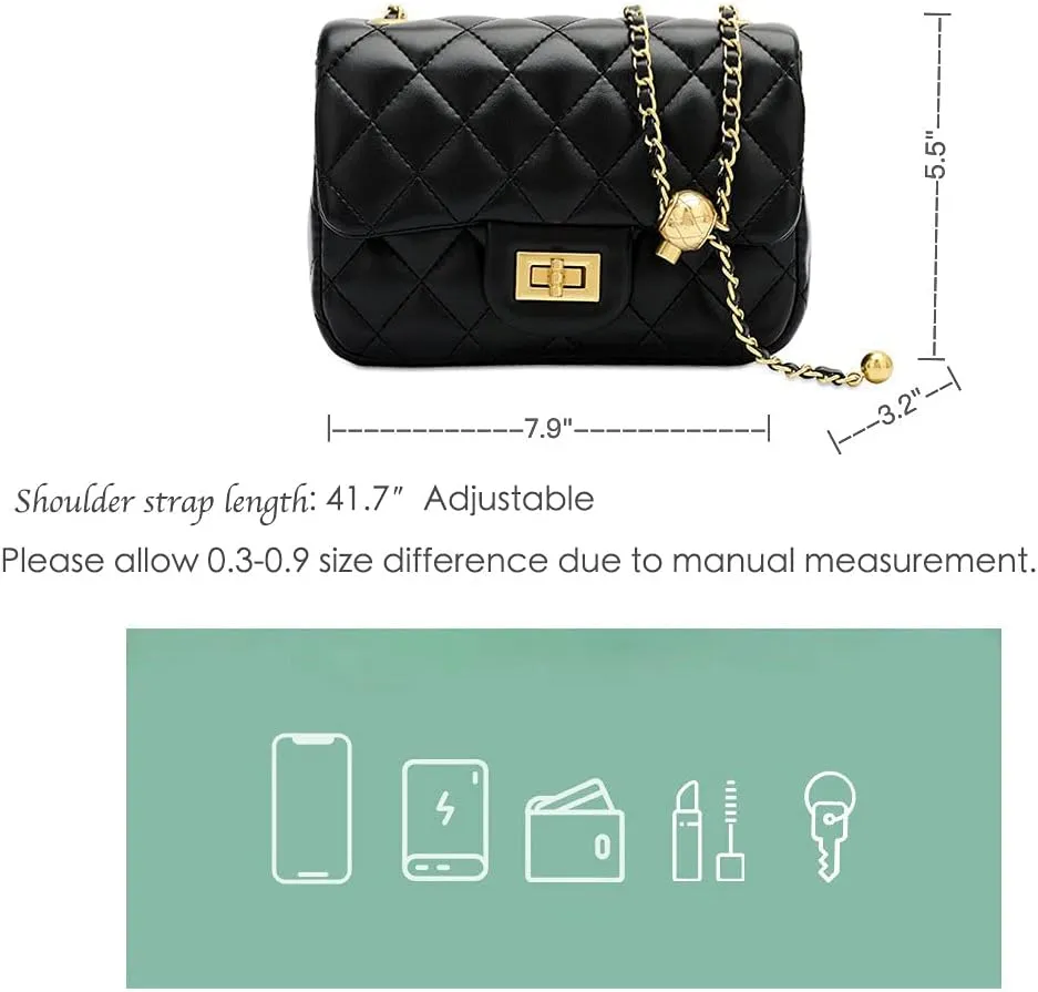 Designer Handbags Leather Clutch Small Quilted Purse Crossbody Bags for Women