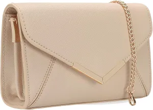 DEXMAY Women Envelope Clutch Faux Saffiano Leather Evening Handbag Foldover Clutch Bag Formal Dressy Purse