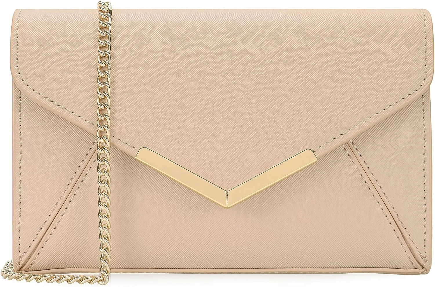 DEXMAY Women Envelope Clutch Faux Saffiano Leather Evening Handbag Foldover Clutch Bag Formal Dressy Purse