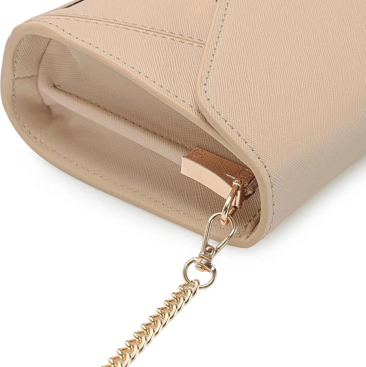 DEXMAY Women Envelope Clutch Faux Saffiano Leather Evening Handbag Foldover Clutch Bag Formal Dressy Purse