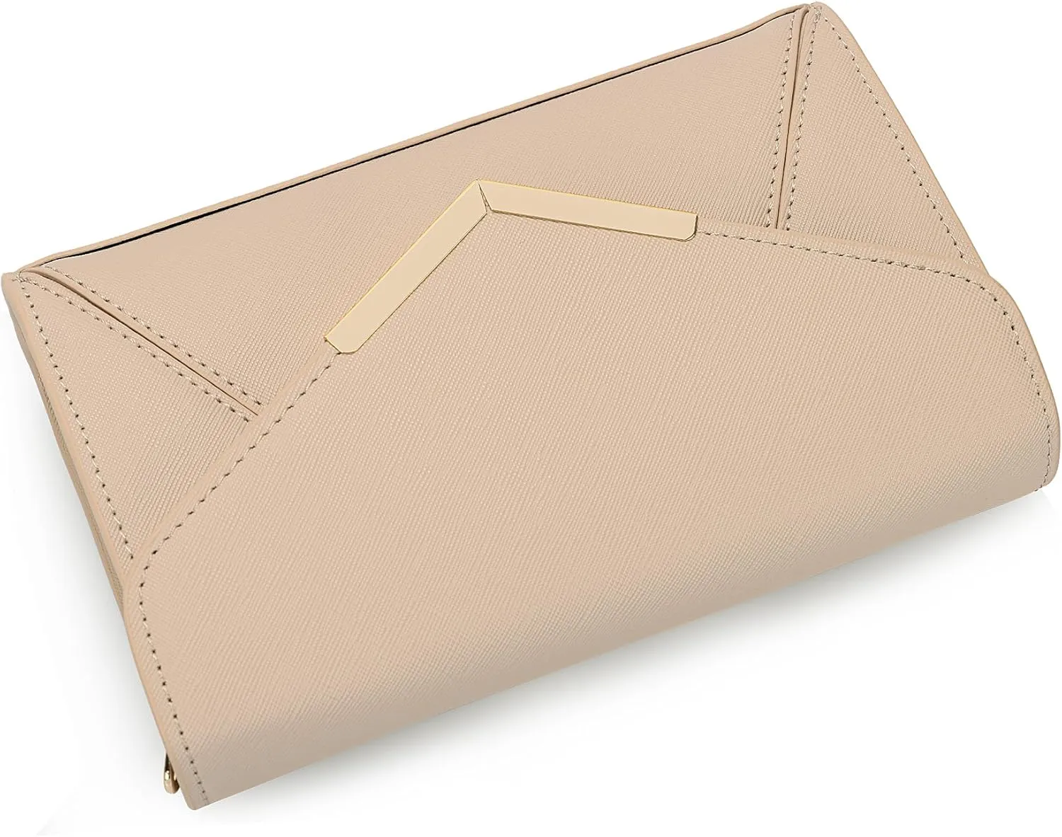DEXMAY Women Envelope Clutch Faux Saffiano Leather Evening Handbag Foldover Clutch Bag Formal Dressy Purse