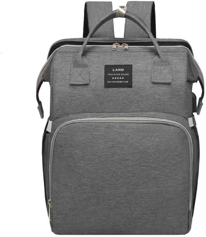 Diaper Bag Backpack ， Baby Toddler Bags for Girls Boys Women Large Big Travel Backpack (grey)