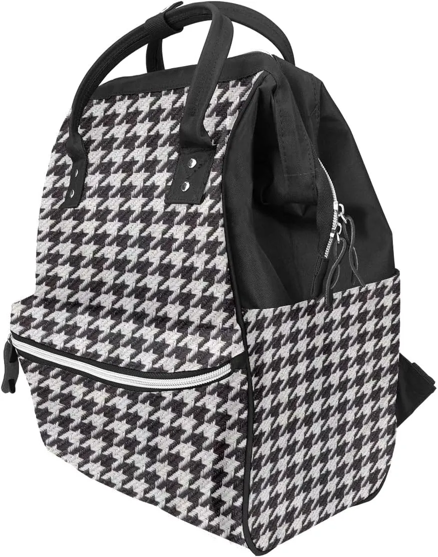 Diaper Bag Backpack Multifunction Maternity Baby Changing Bags Large Baby Bag Travel Back Houndstooth Pack