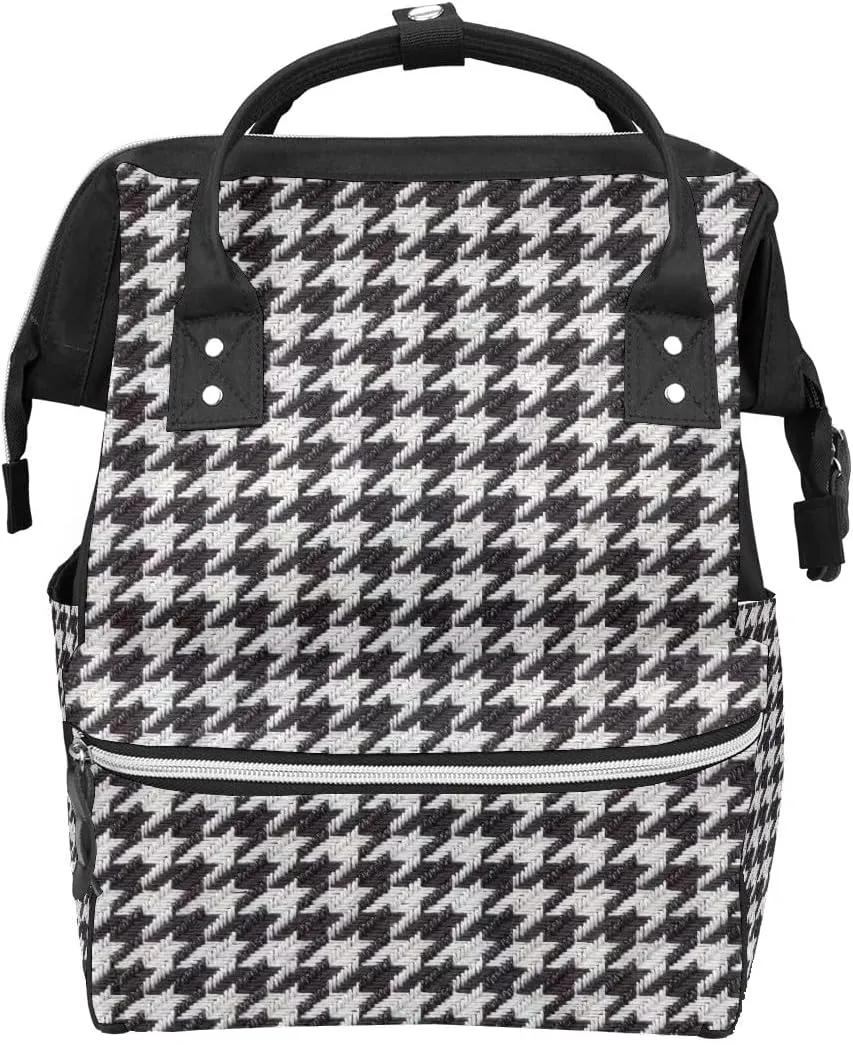 Diaper Bag Backpack Multifunction Maternity Baby Changing Bags Large Baby Bag Travel Back Houndstooth Pack