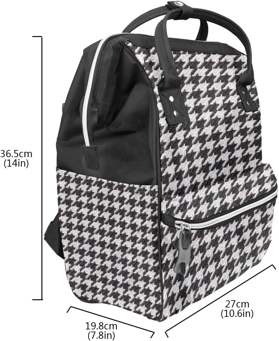 Diaper Bag Backpack Multifunction Maternity Baby Changing Bags Large Baby Bag Travel Back Houndstooth Pack