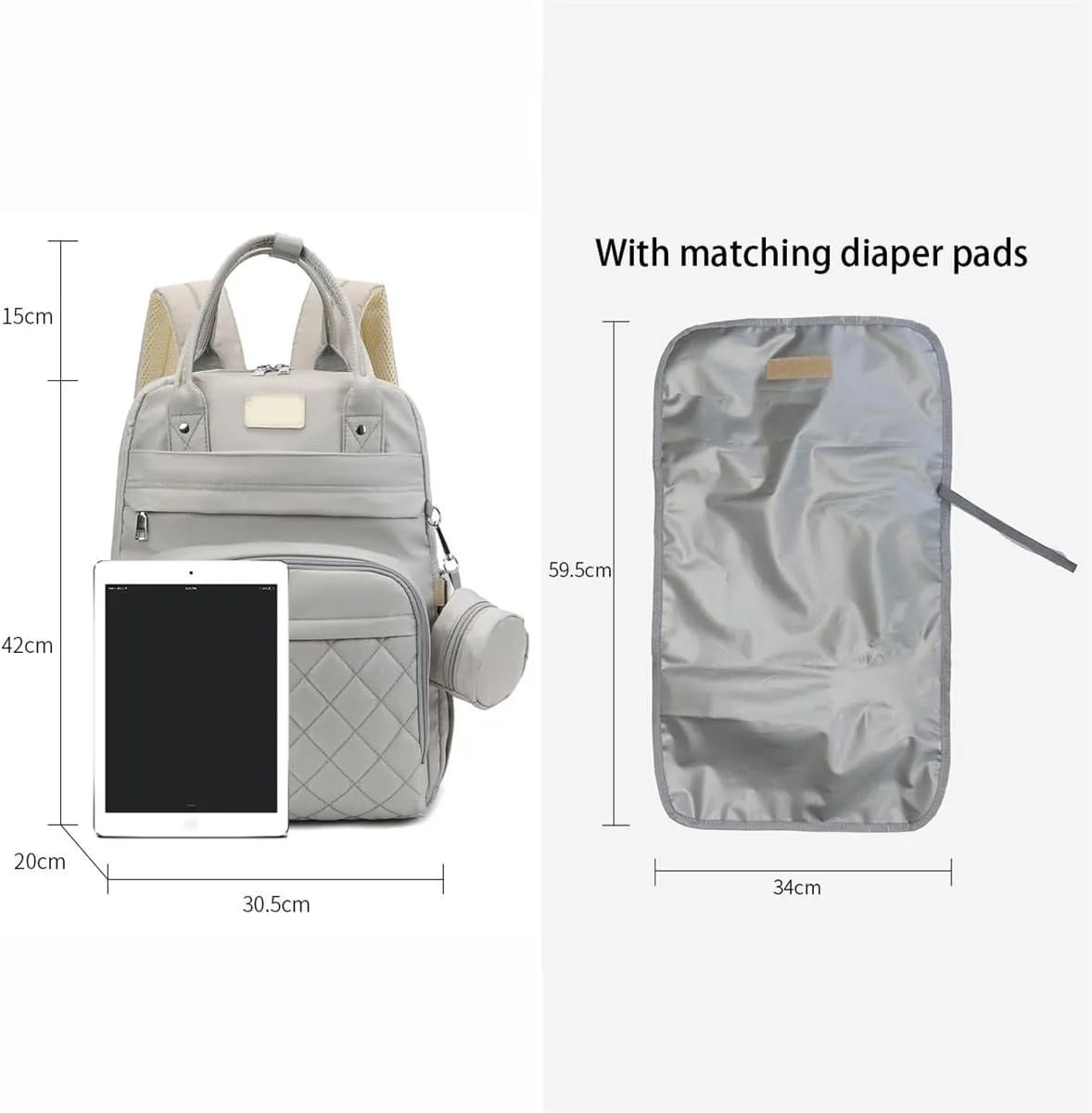 Diaper Bag Backpack with Changing Pad Pacifier Case and Insulated Bottle Pocket for Mom and Dad (Pink)