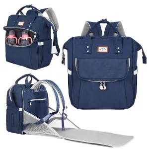 Diaper Bag Backpack, with Diaper Changing Station Backpack, Folding Pads Are Easy to Use, Lightweight Large Capacity Backpack, Travel Essentials Diaper Bag (Blue)