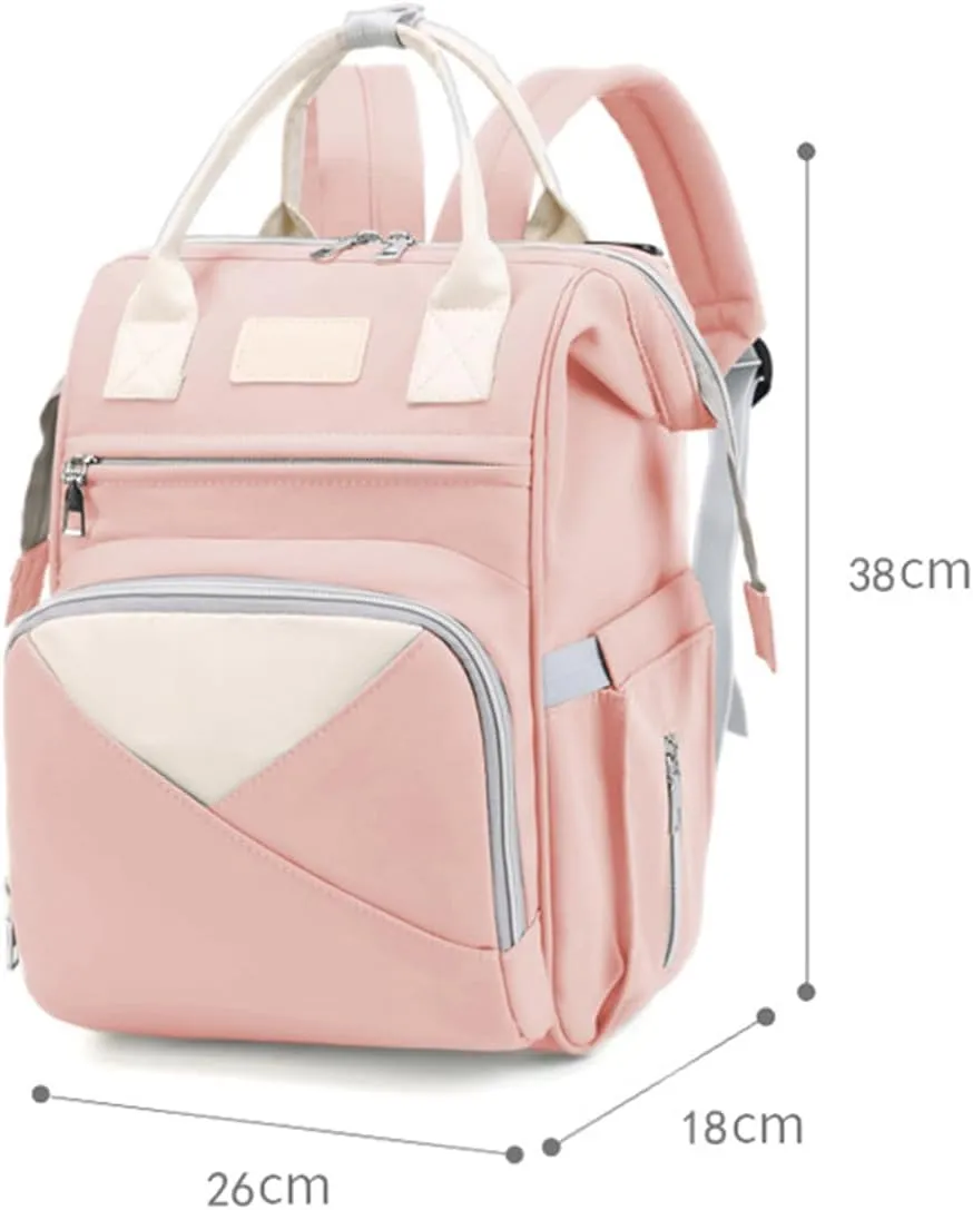 Diaper Bag Multifunctional Baby Backpack Extension Multifunction Travel Backpack Maternity Bag (Pink)