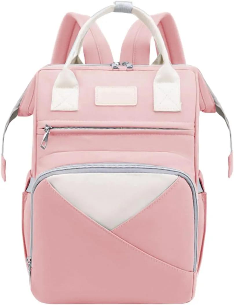 Diaper Bag Multifunctional Baby Backpack Extension Multifunction Travel Backpack Maternity Bag (Pink)