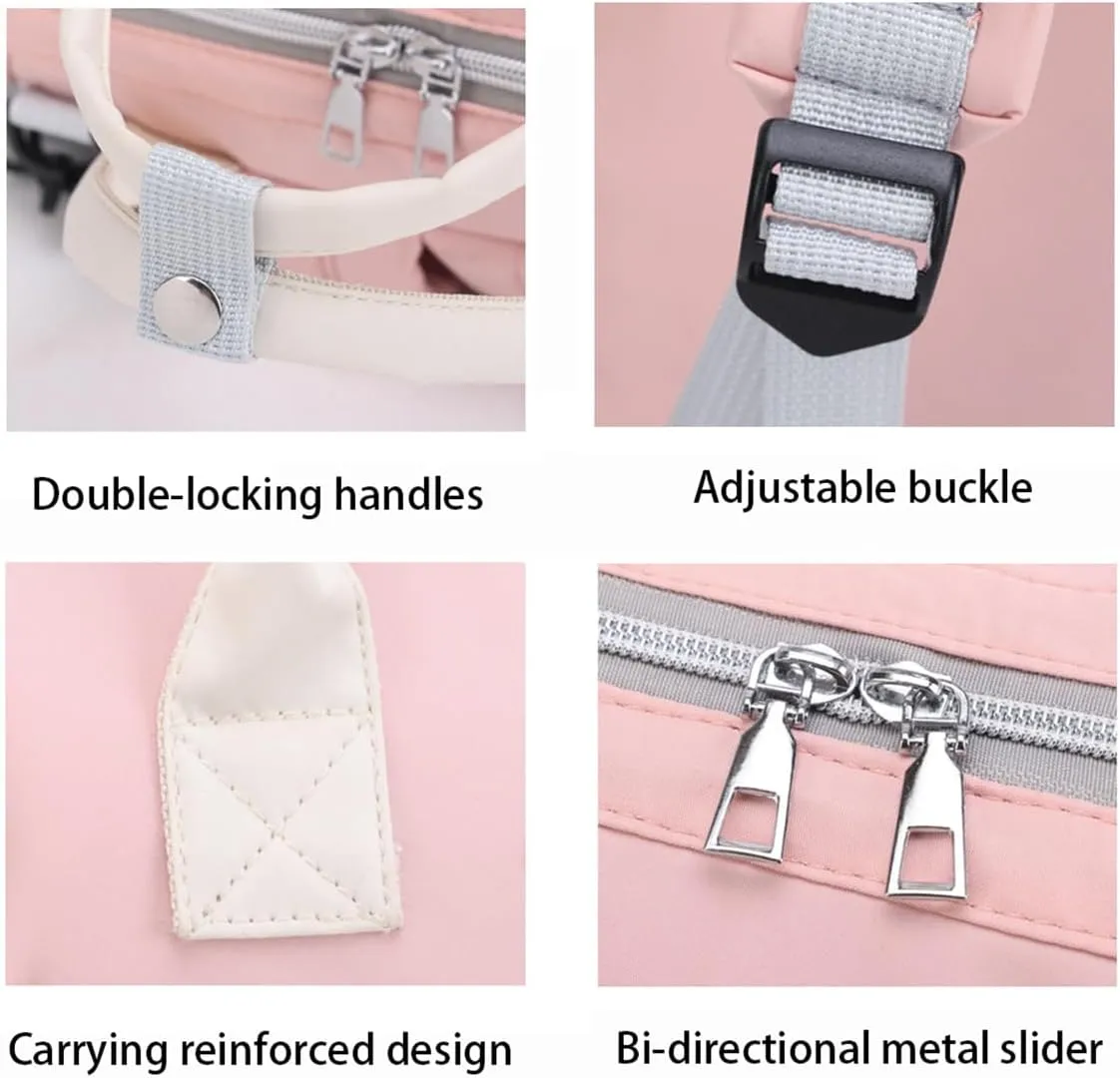 Diaper Bag Multifunctional Baby Backpack Extension Multifunction Travel Backpack Maternity Bag (Pink)