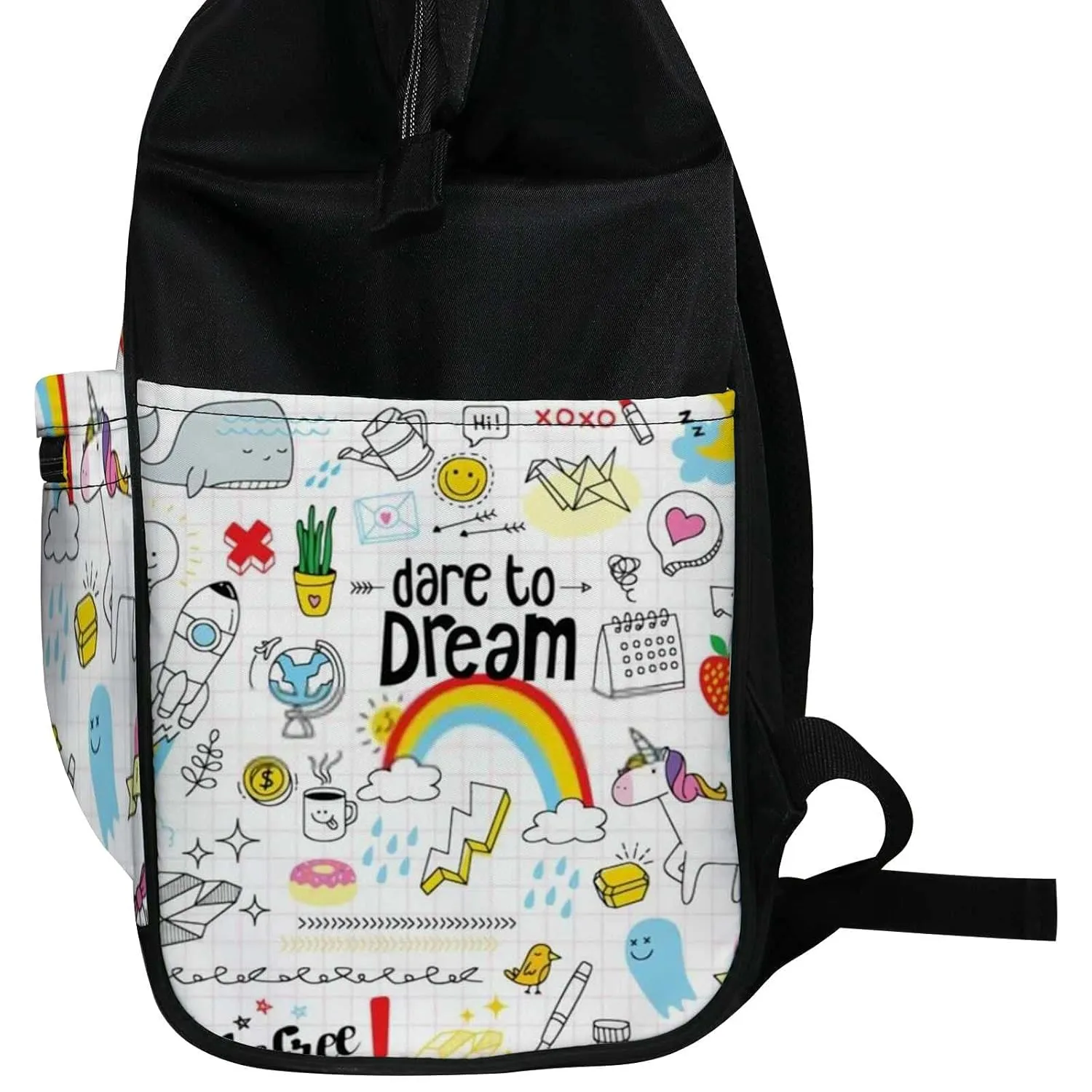 Diaper Bag Mummy Backpack Cute Colorful Doodle Dare to Dream Multifunction Baby Nappy Bag Large Capacity Nursing Bags Waterproof Travel Backpack