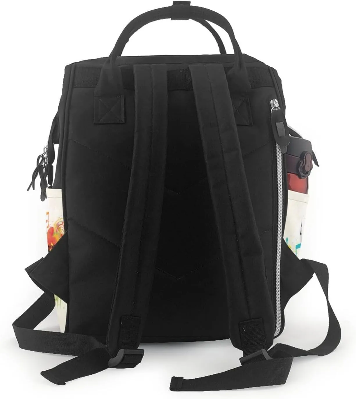 Diaper Bag Nappy Backpack Baby Bag Abstract Music Themed Mummy Backpack Multifunction Changing Bags for Travel, Abstract Music Themed, One Size