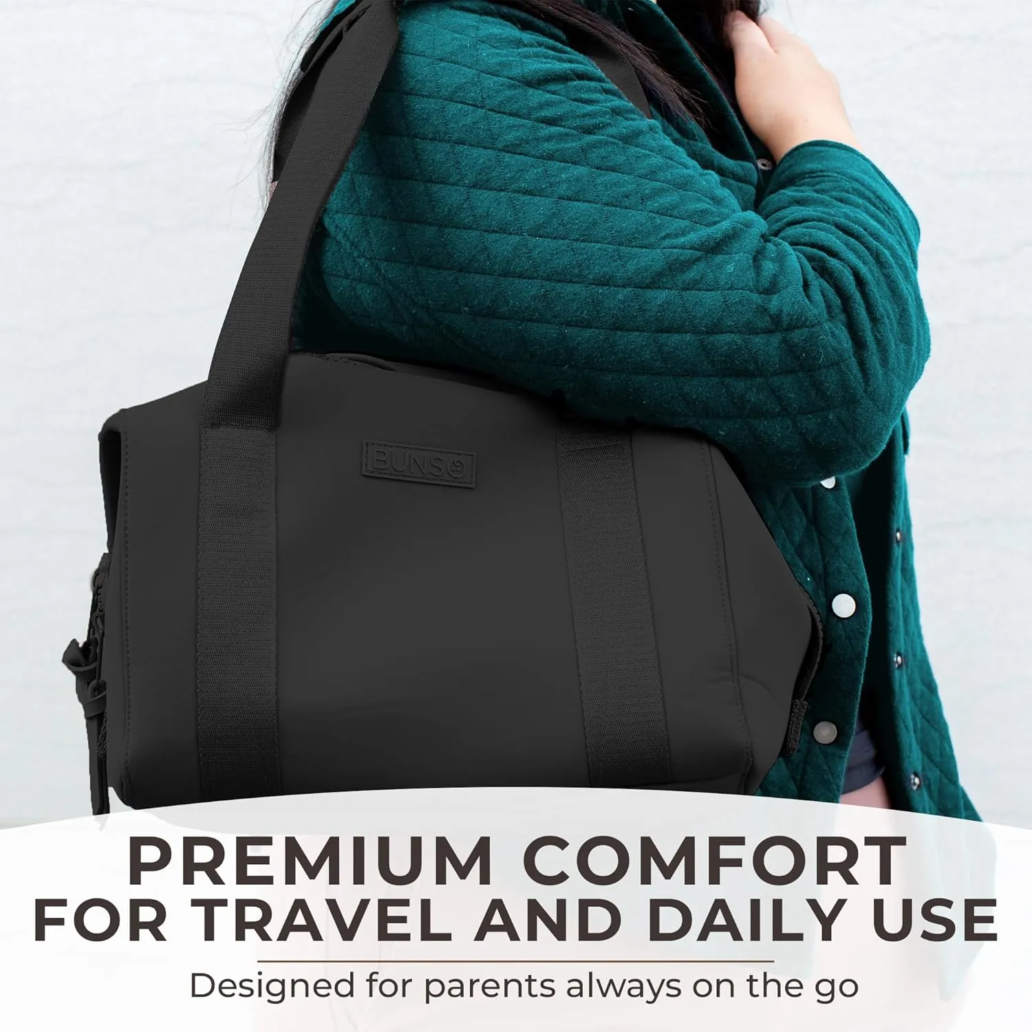 Diaper Bag Tote - Premium Neoprene Baby Diaper Bag with Portable Changing Pad & Pouch - Lightweight and Water-Resistant Diaper Bags - 12 x 7 x 8 Inches