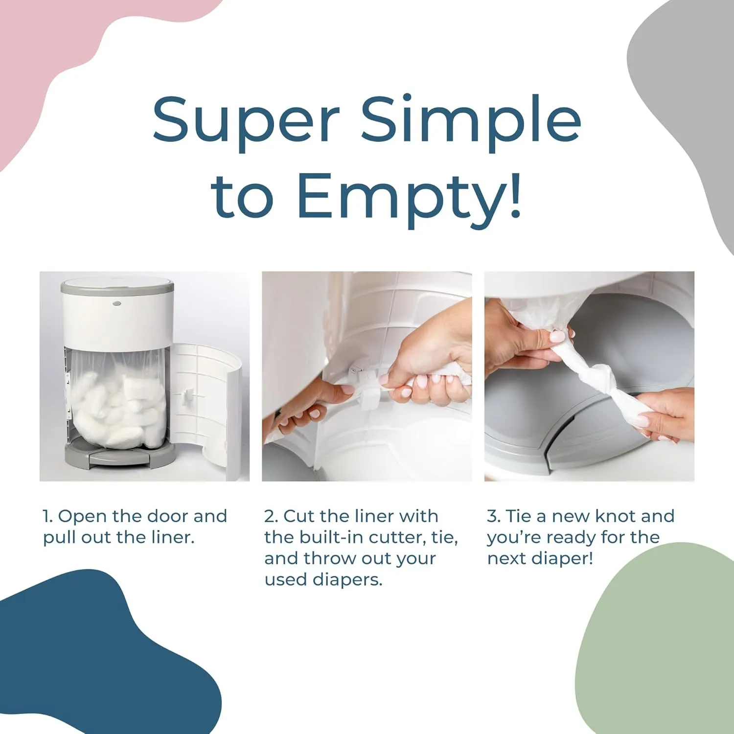 Diaper Dekor Plus Diaper Pail Refills | 2 Count | Most Economical Refill System | Quick & Easy to Replace | No Preset Bag Size Use Only What You Need | Exclusive End-of-Liner Marking