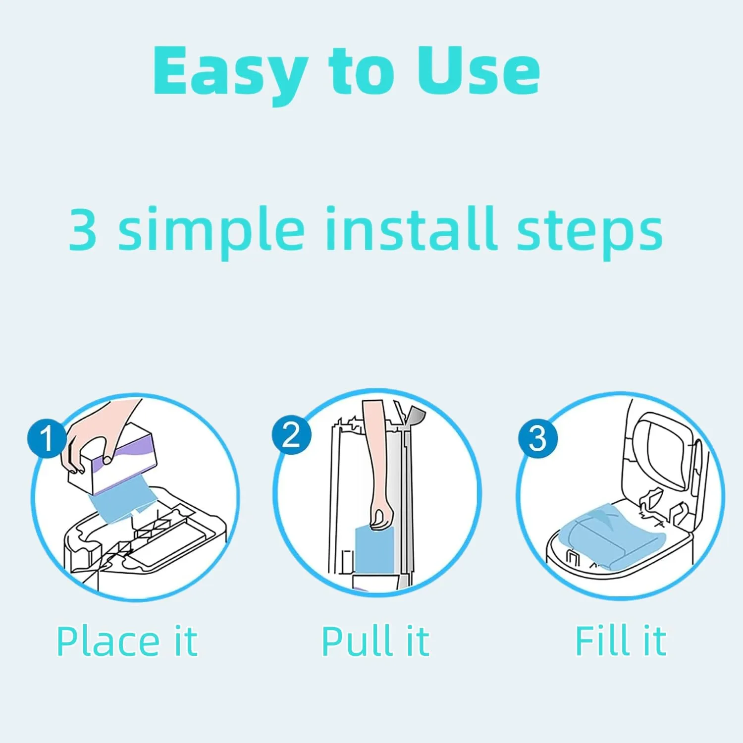 Diaper Pail Refills Bags with 30 Bags Compatible with Genie Easy Roll Signature and Platinum Diaper Pails, 7-Layer Odor-Barrier Technology-3 Packs