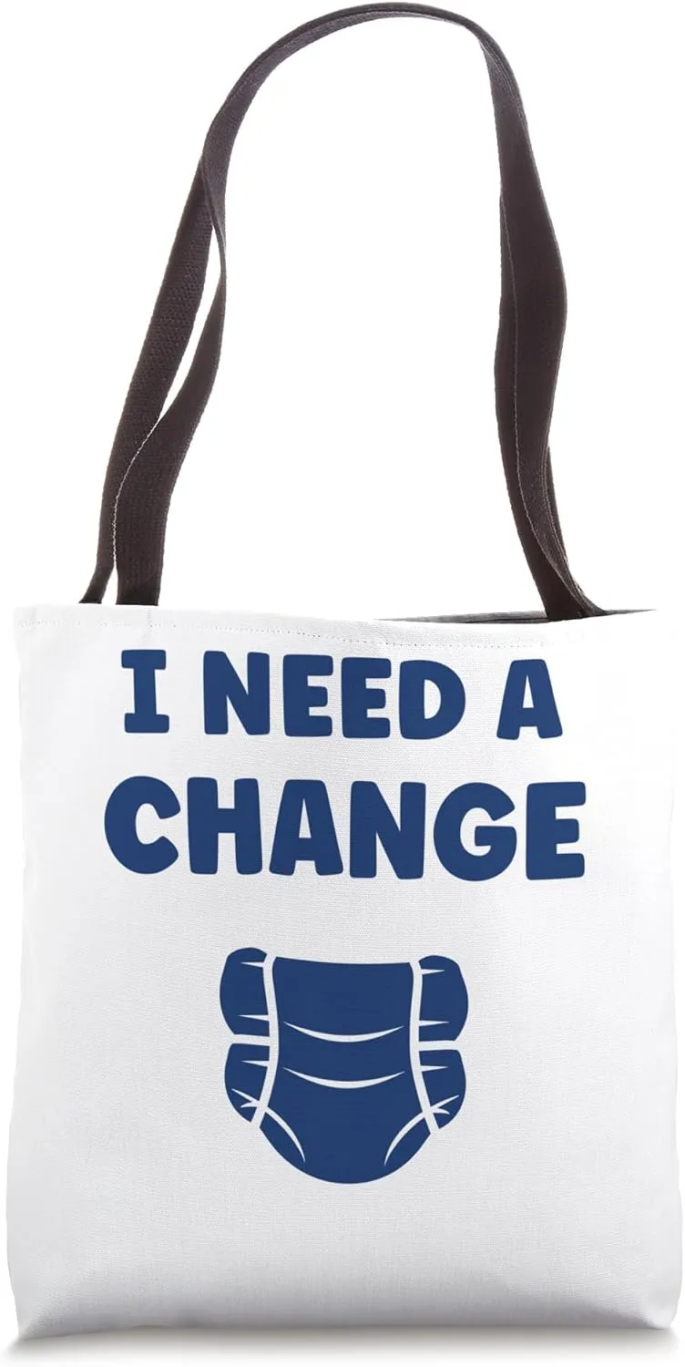 Diapers Minimalist Baby Parent Diaper i need a change Tote Bag