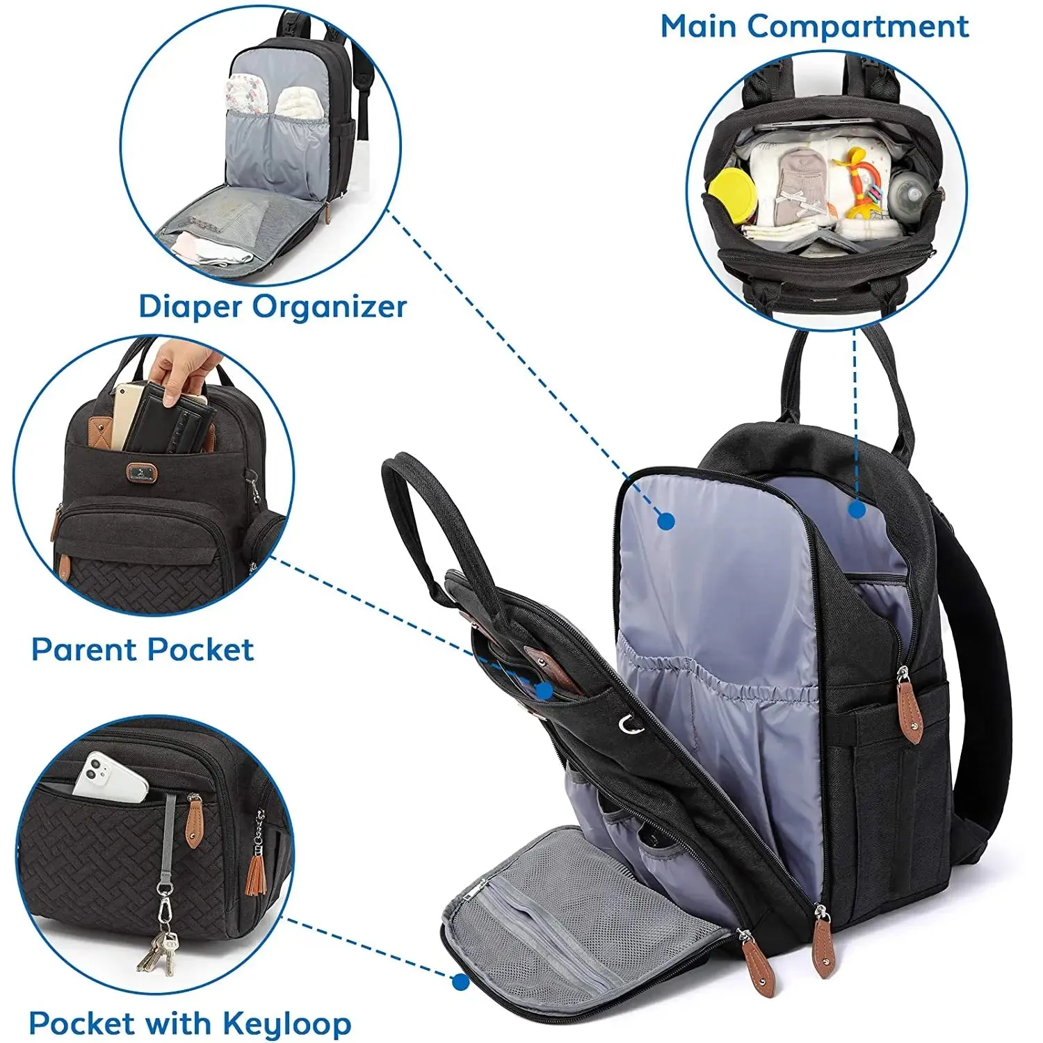 Dikaslon Unisex Diaper Bag Backpack