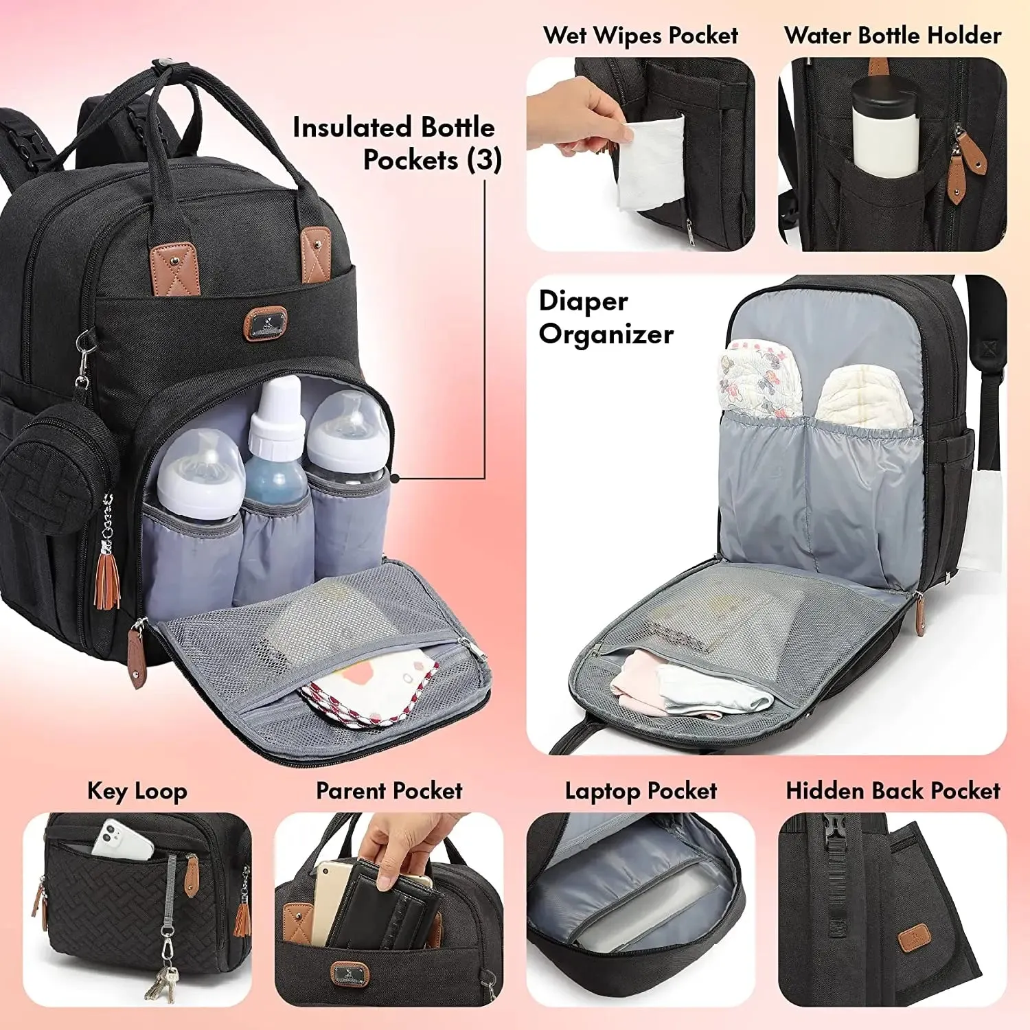 Dikaslon Unisex Diaper Bag Backpack