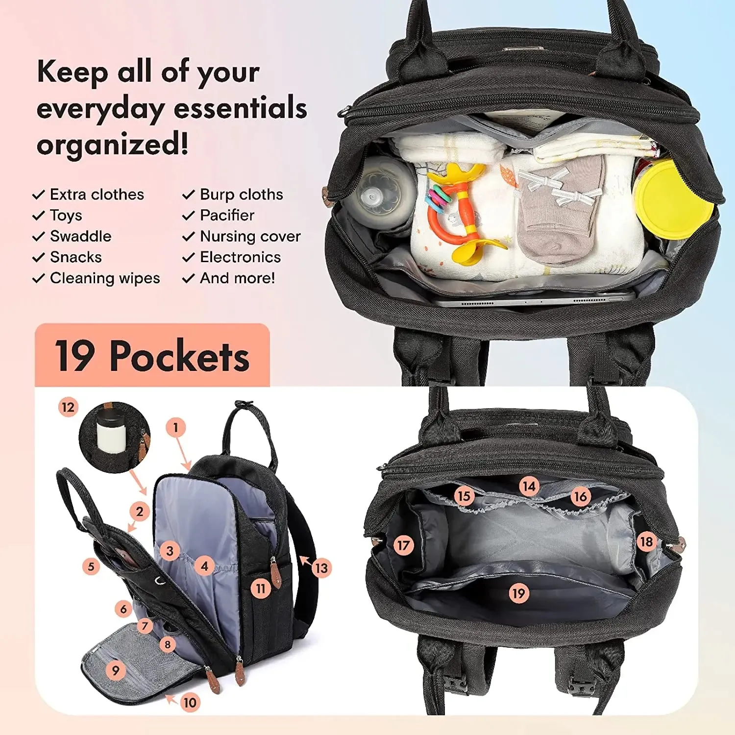 Dikaslon Unisex Diaper Bag Backpack