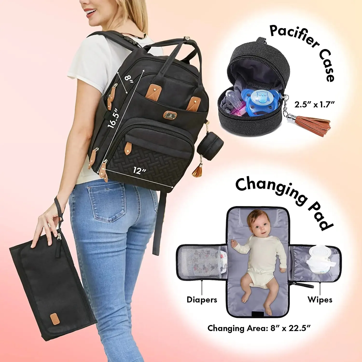 Dikaslon Unisex Diaper Bag Backpack