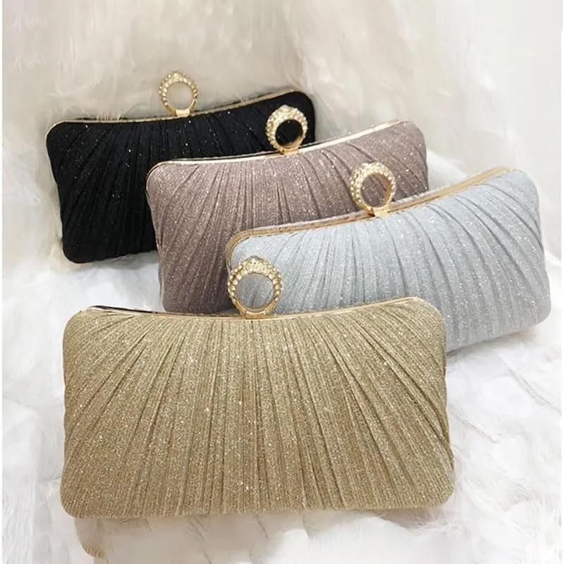 Dinner Bag Pleated Clutch Bag Evening Bag Banquet Bag Ladies Dress Bag(Black-JoJo's Bizarre Adventure1)
