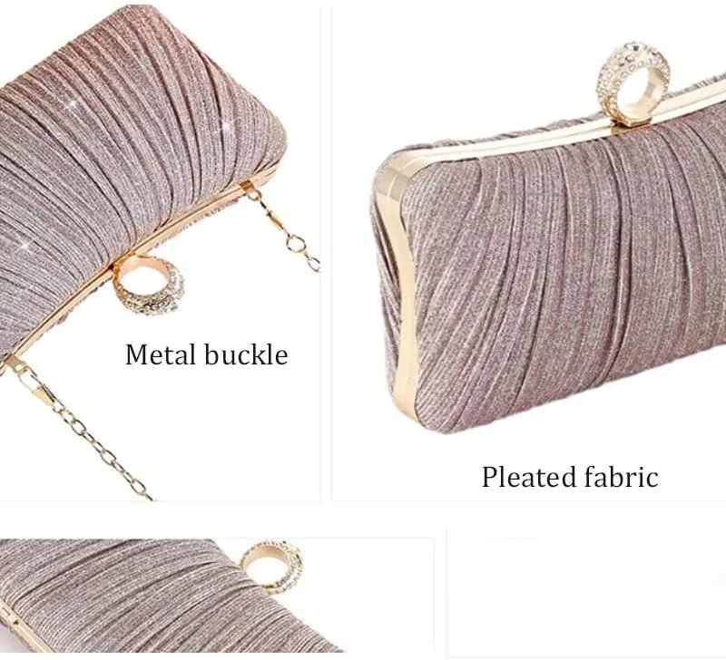 Dinner Bag Pleated Clutch Bag Evening Bag Banquet Bag Ladies Dress Bag(Black-JoJo's Bizarre Adventure1)