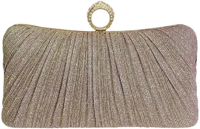 Dinner Bag Pleated Clutch Bag Evening Bag Banquet Bag Ladies Dress Bag(Black-JoJo's Bizarre Adventure1)