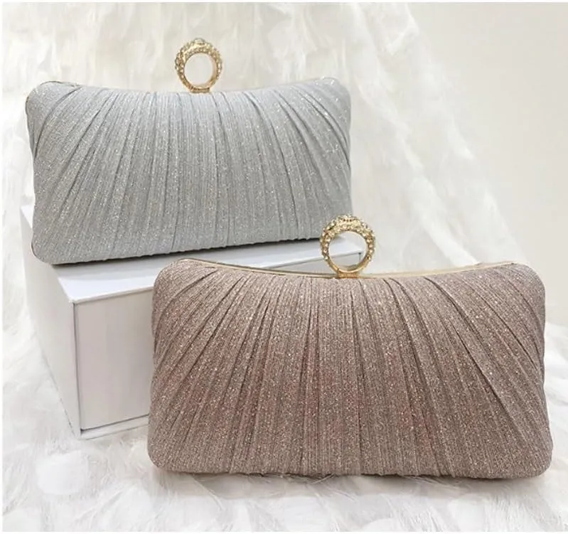 Dinner Bag Pleated Clutch Bag Evening Bag Banquet Bag Ladies Dress Bag(Black-JoJo's Bizarre Adventure1)