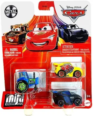 Disney Pixar Cars Mini Racers Racing Tractors 3-Pack, Clutch Aid Racing Tractor, Cruz Ramirez & Jackson Storm