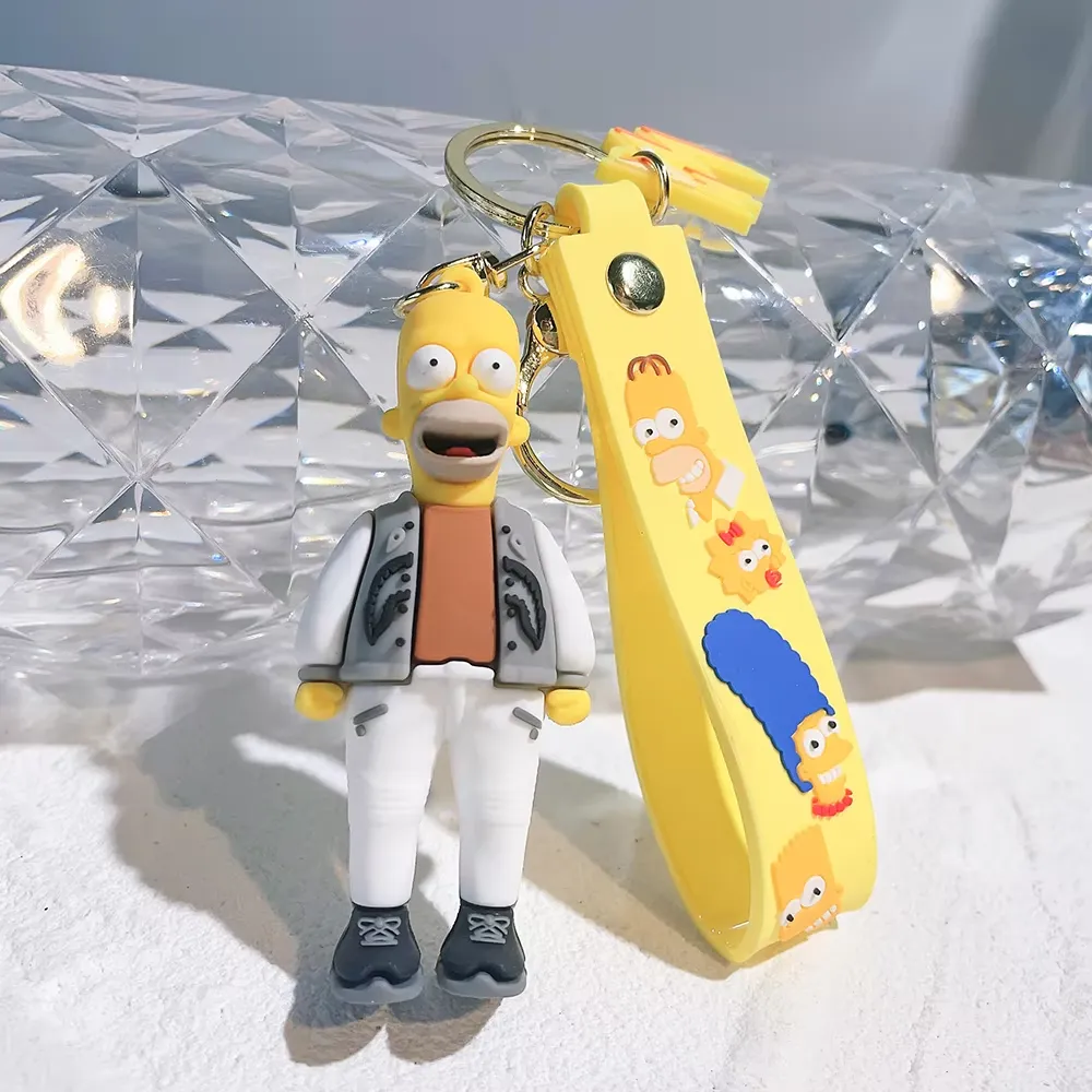 Disney Simpsons Keychain Cartoon Action Figure Key Chain Baby Pendant Couples
