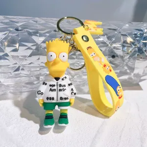 Disney Simpsons Keychain Cartoon Action Figure Key Chain Baby Pendant Couples