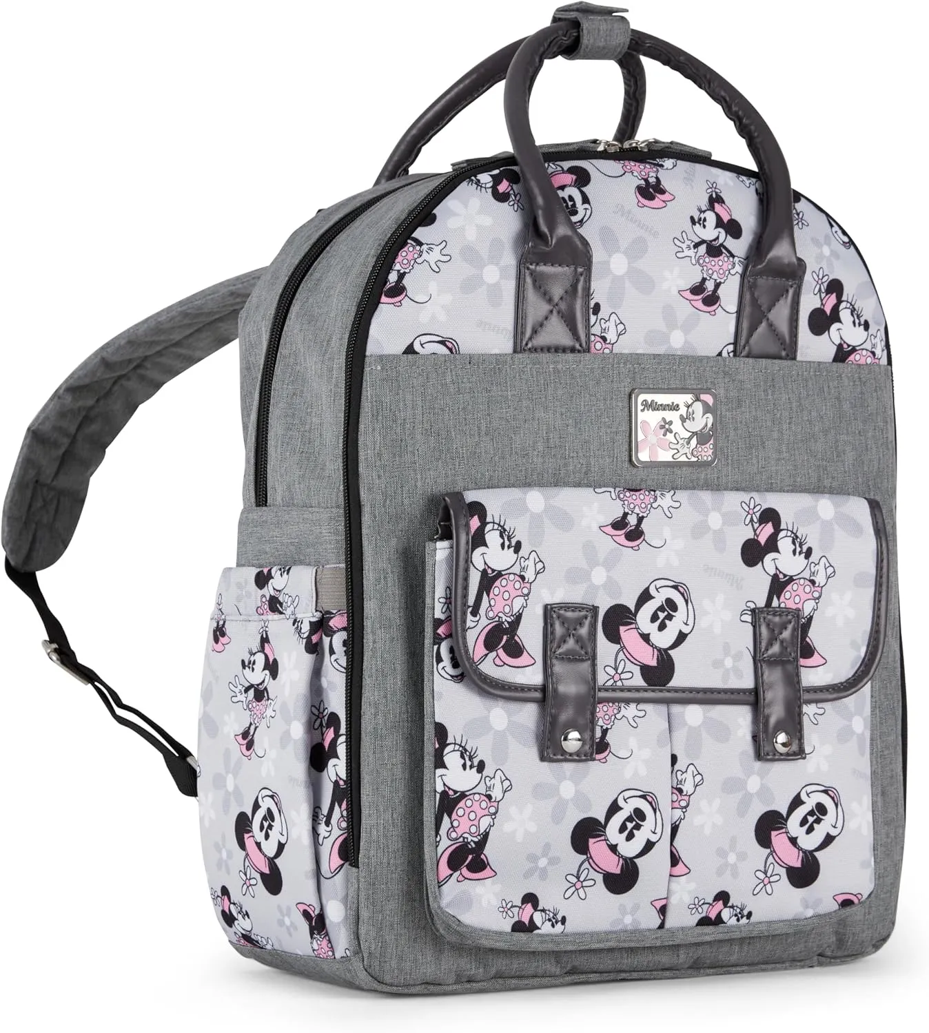 Disney Unisex Baby Travel Diaper Backpack| 16-Inches Height Multi-Functional Bag, Minnie Mouse Double Handle, Extra Large