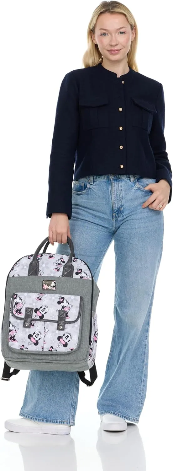 Disney Unisex Baby Travel Diaper Backpack| 16-Inches Height Multi-Functional Bag, Minnie Mouse Double Handle, Extra Large