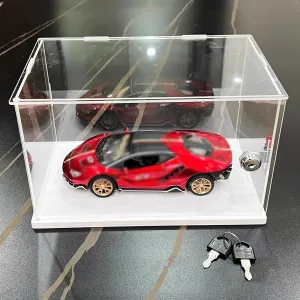 Display Case Model Cars Clear Display Box with Lock Key, Acrylic Dust Protection Case for Collection or Display, Mini Toys/Block Storage Bins, Assembly Required(20x10x10cm(8"x4"x4"))