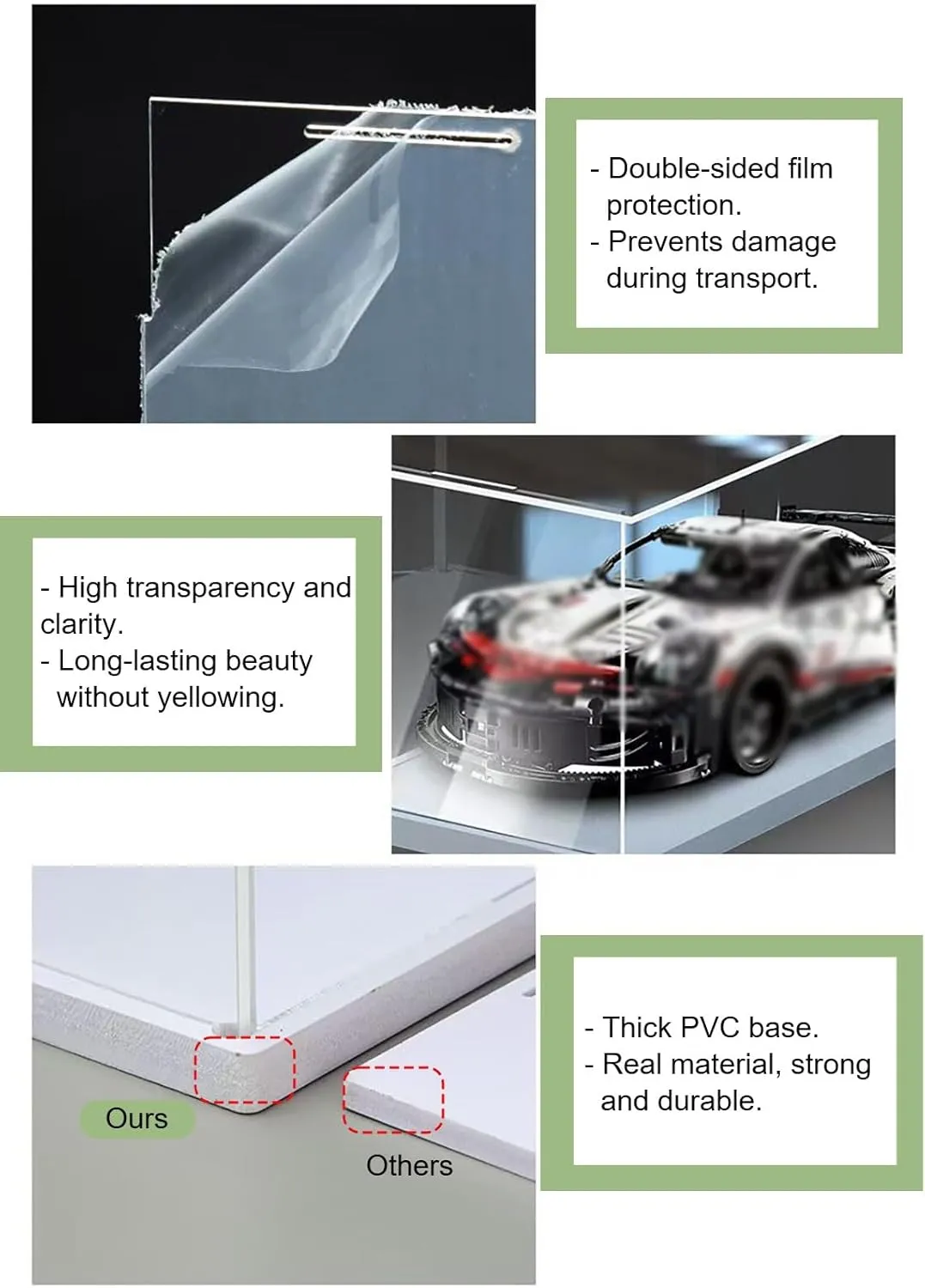 Display Case Model Cars Clear Display Box with Lock Key, Acrylic Dust Protection Case for Collection or Display, Mini Toys/Block Storage Bins, Assembly Required(20x10x10cm(8"x4"x4"))