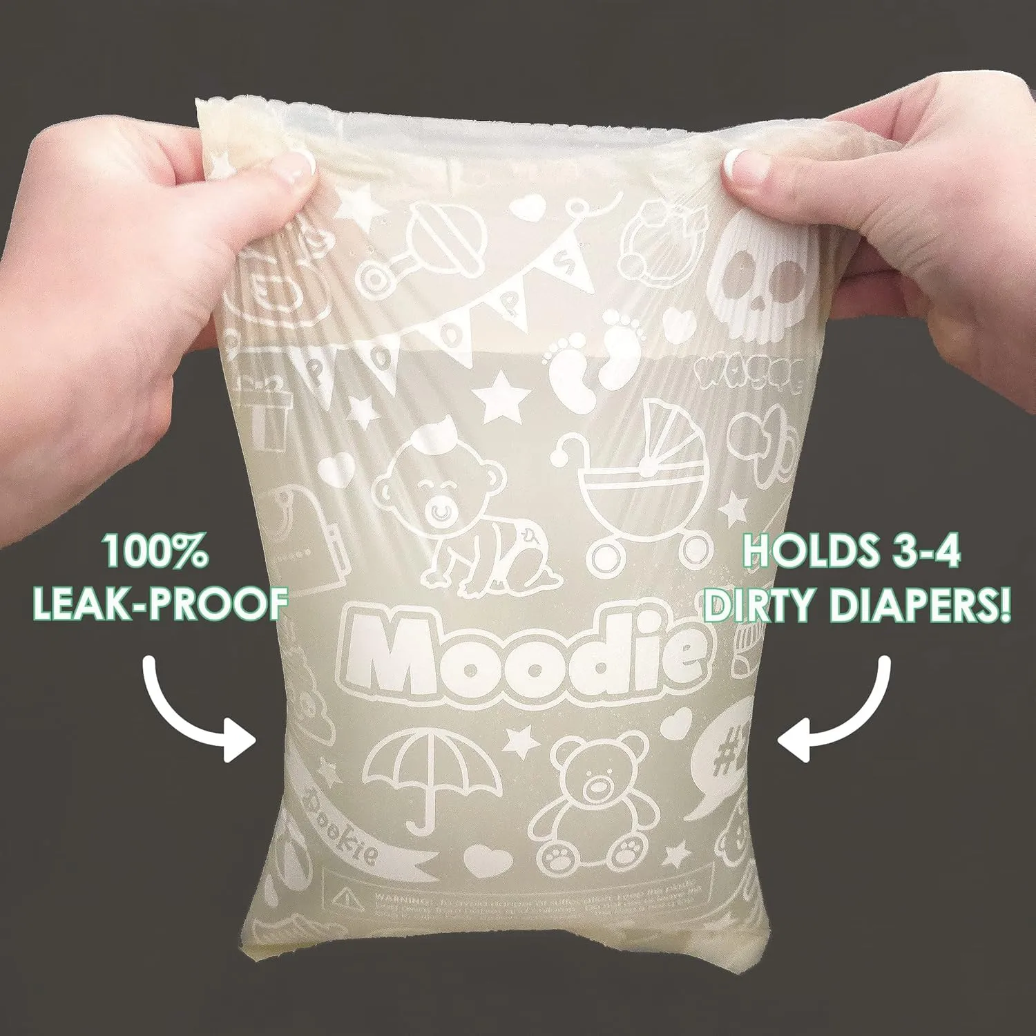 Disposable Diaper Bags (90 BAGS TOTAL) | LAVENDER SCENTED Dirty Diaper Bags Disposable (6 Refill Rolls 9x 13") | Leak Proof Diaper Trash Bags on the Go | Baby Poop Bags | Travel Diaper Bags Refill