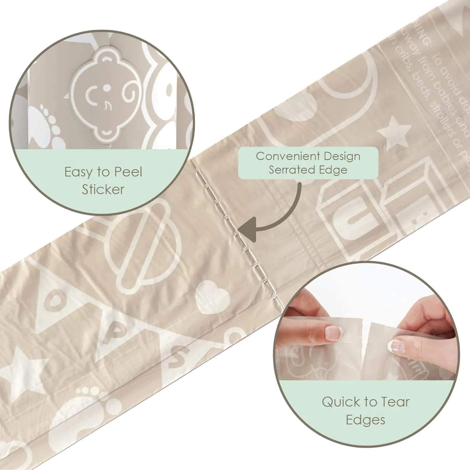 Disposable Diaper Bags (90 BAGS TOTAL) | LAVENDER SCENTED Dirty Diaper Bags Disposable (6 Refill Rolls 9x 13") | Leak Proof Diaper Trash Bags on the Go | Baby Poop Bags | Travel Diaper Bags Refill