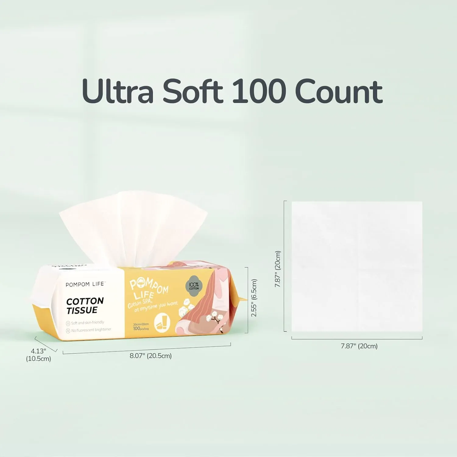 Disposable Face Towel, Ultra Soft Thick Wash Cloths for Adults and Baby, 100% Cotton Dry Wipes for Washing and Drying, 200 Count Facial Tissue for Cleansing, Skincare, Makeup Remover