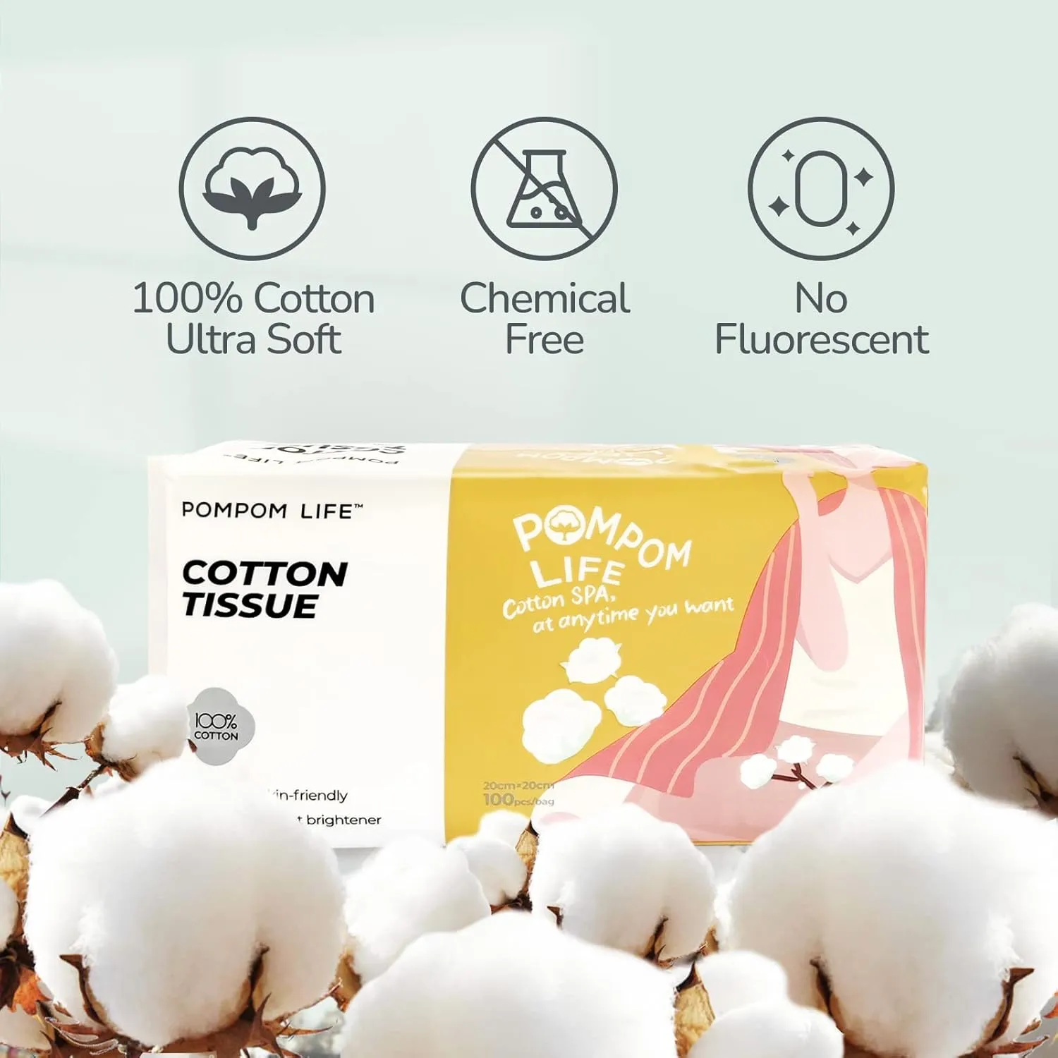 Disposable Face Towel, Ultra Soft Thick Wash Cloths for Adults and Baby, 100% Cotton Dry Wipes for Washing and Drying, 200 Count Facial Tissue for Cleansing, Skincare, Makeup Remover