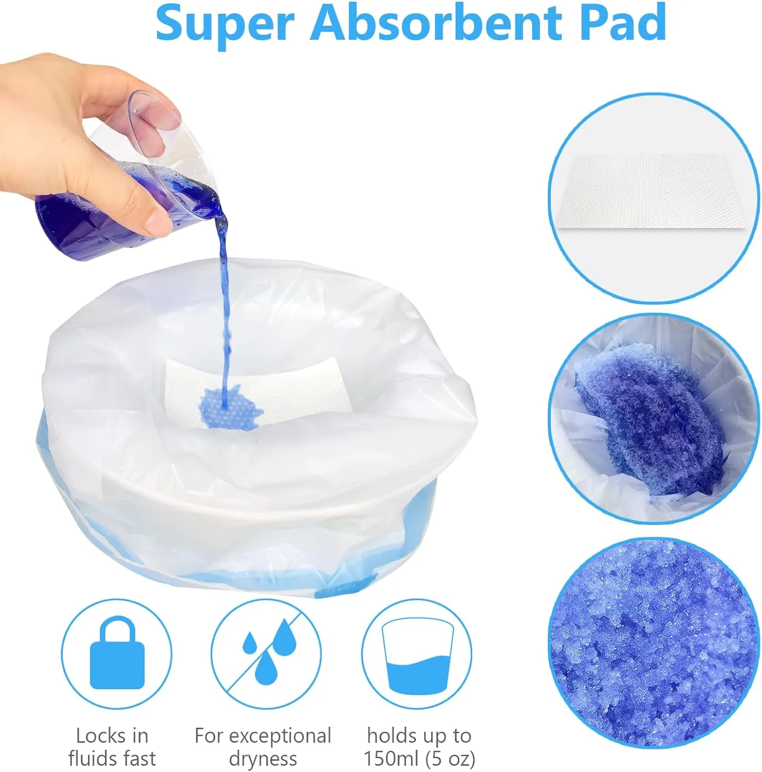 Disposable Potty Liners Travel Leak-Proof Bags for Kids Children and Toddlers, Drawstring Training Toilet Seat Liner Bags Absorb Odors & Water Strongly(60 Count)