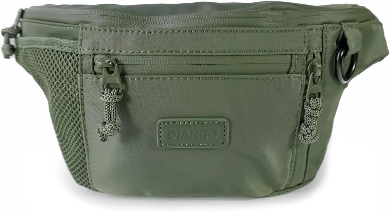 DJANGO Nolita Belt Bag - Modern Crossbody Bag - Dog Walking Crossbody Fanny Pack for Women and Dog Parents with Multiple Compartments - Crossbody Travel Bag with Adjustable Strap (Olive Green)