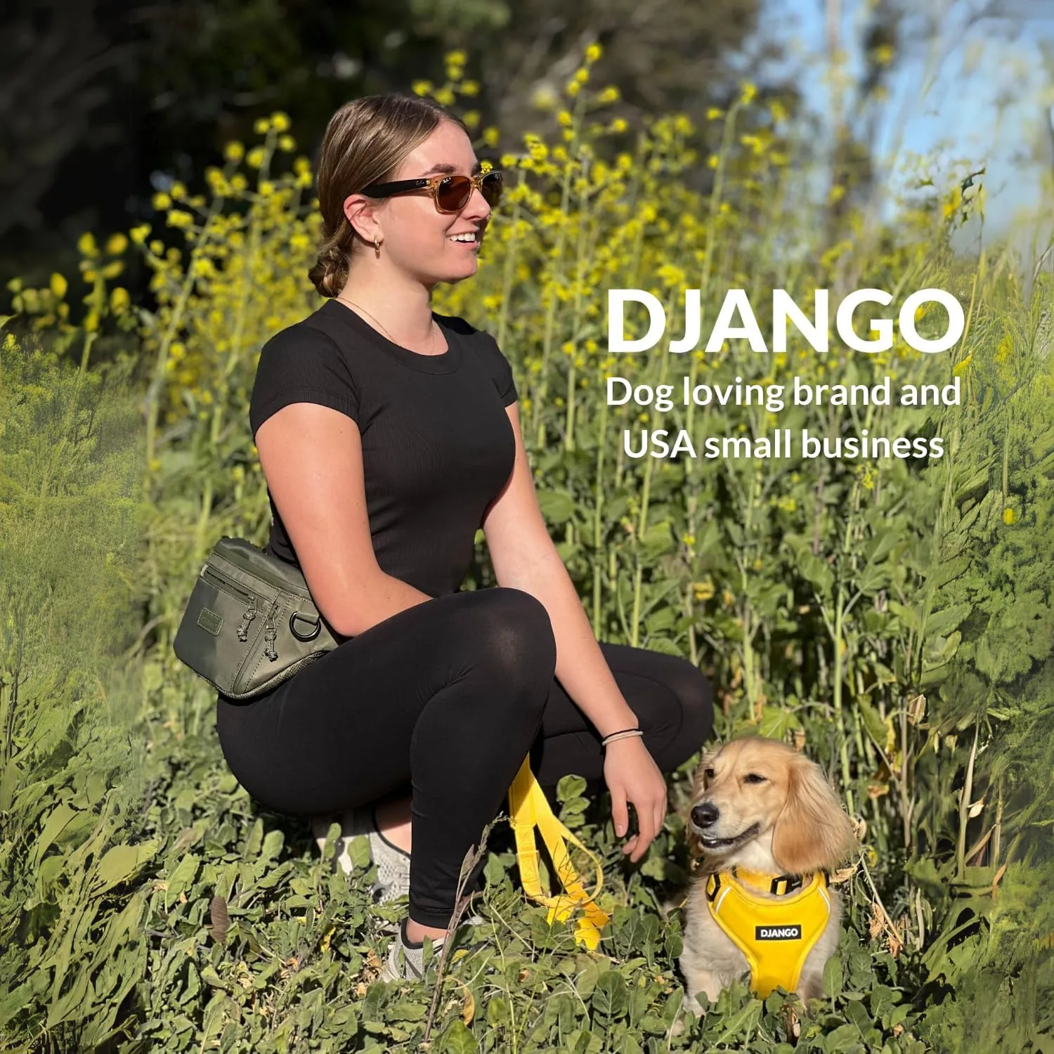 DJANGO Nolita Belt Bag - Modern Crossbody Bag - Dog Walking Crossbody Fanny Pack for Women and Dog Parents with Multiple Compartments - Crossbody Travel Bag with Adjustable Strap (Olive Green)